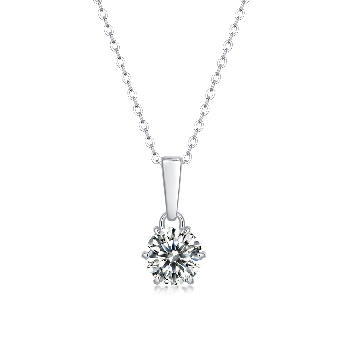 925 silver inlaid moissanite water drop necklace six-claw pendant collarbone chain