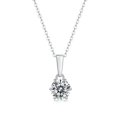 925 silver inlaid moissanite water drop necklace six-claw pendant collarbone chain