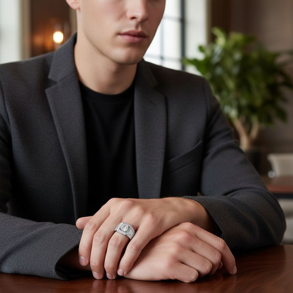Hot-selling moissanite men's ring domineering mechanical style personalized design jewelry