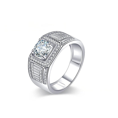 Hot-selling moissanite men's ring domineering mechanical style personalized design jewelry