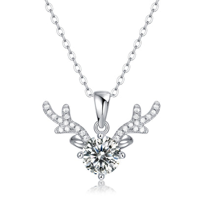925 silver inlaid moissanite water drop necklace six-claw pendant collarbone chain