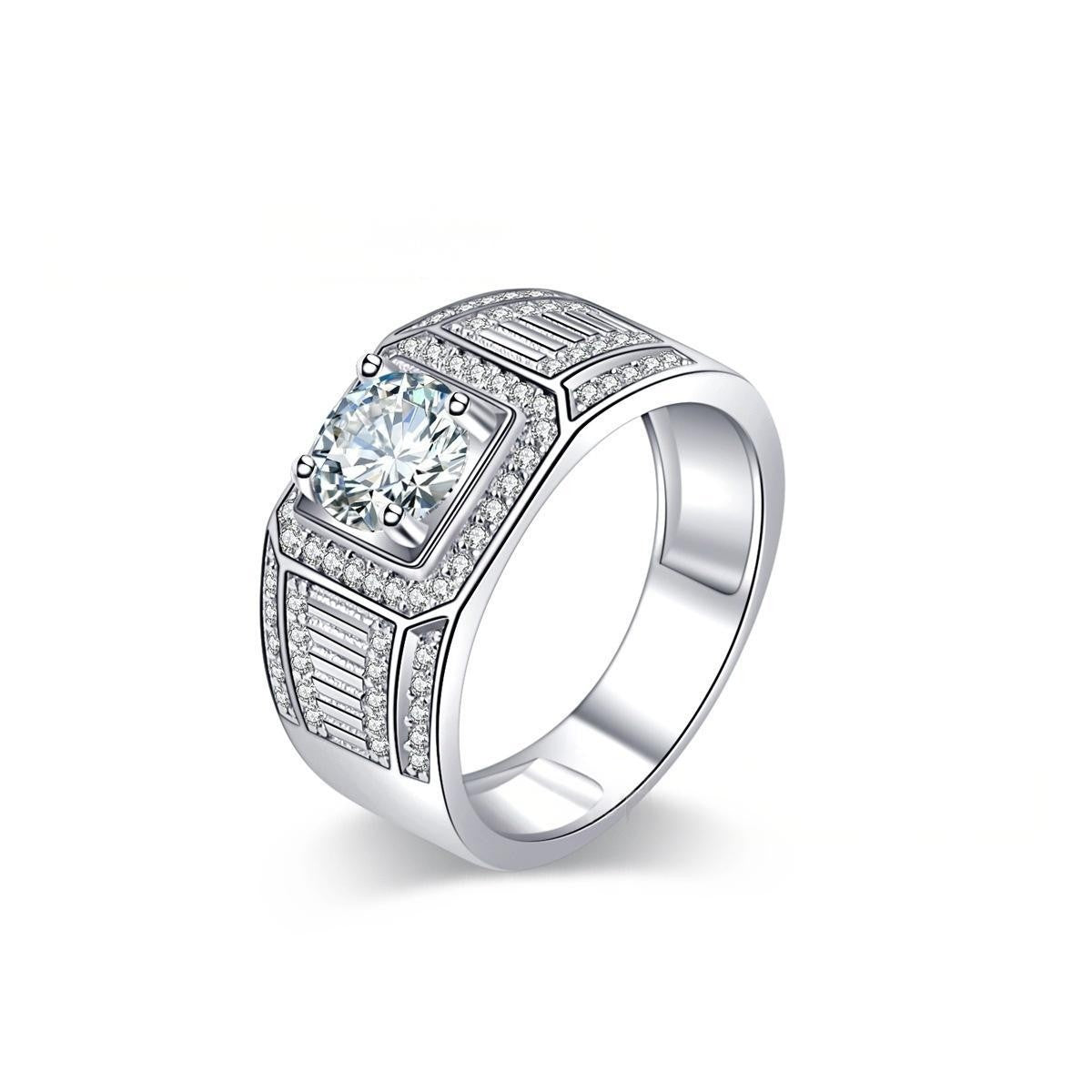 Hot-selling moissanite men's ring domineering mechanical style personalized design jewelry