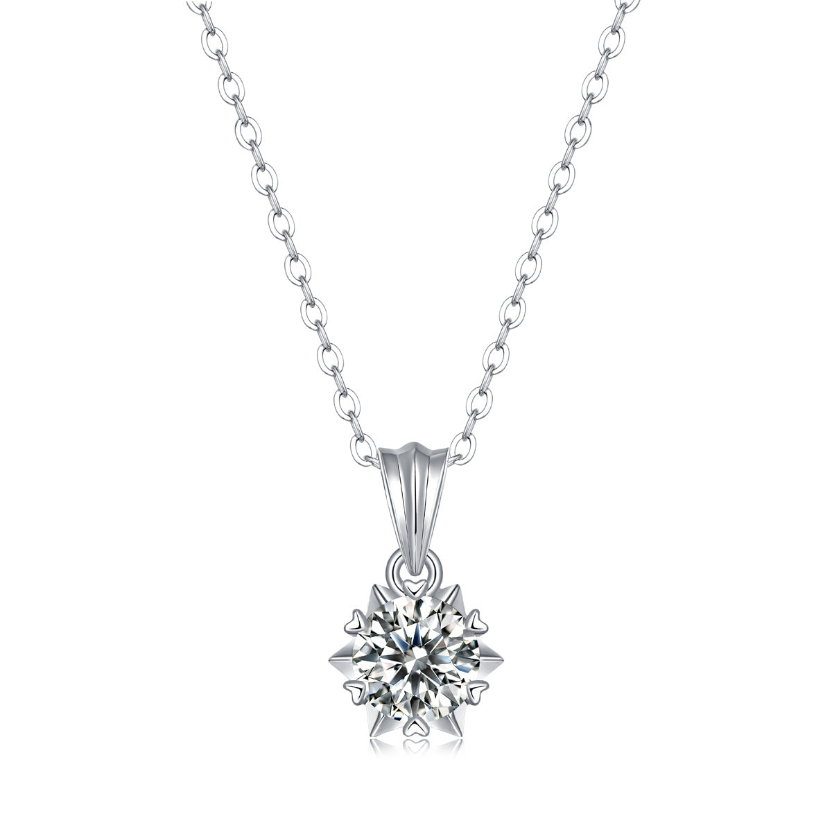925 silver inlaid moissanite water drop necklace six-claw pendant collarbone chain