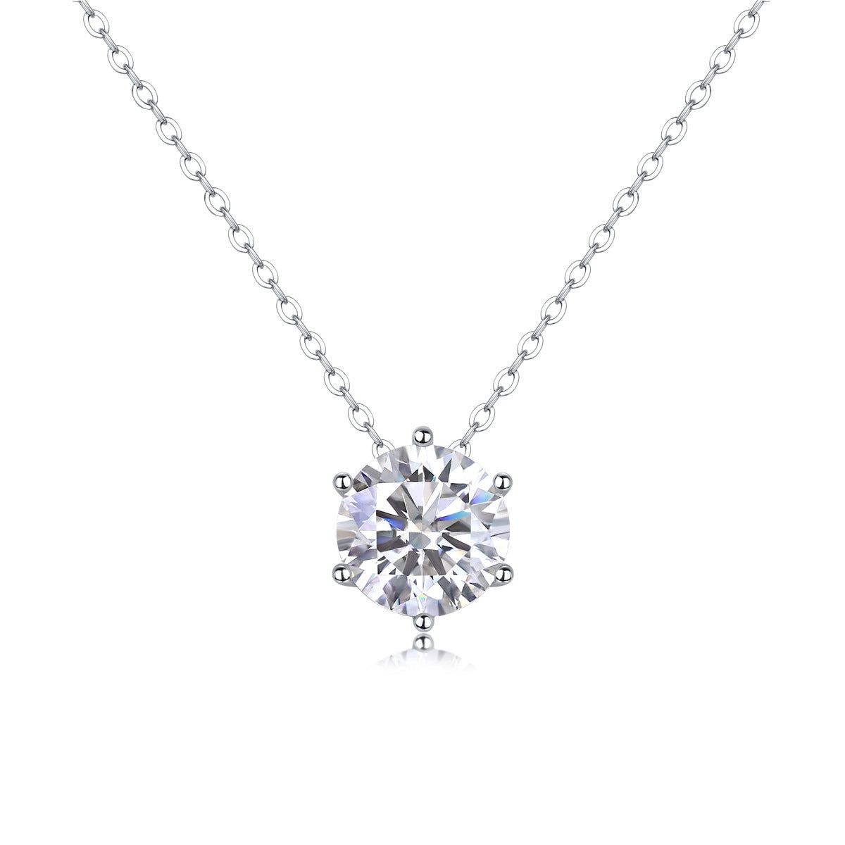 Moissanite pendant, sterling silver necklace, high-end collarbone chain, women's fashion niche jewelry.