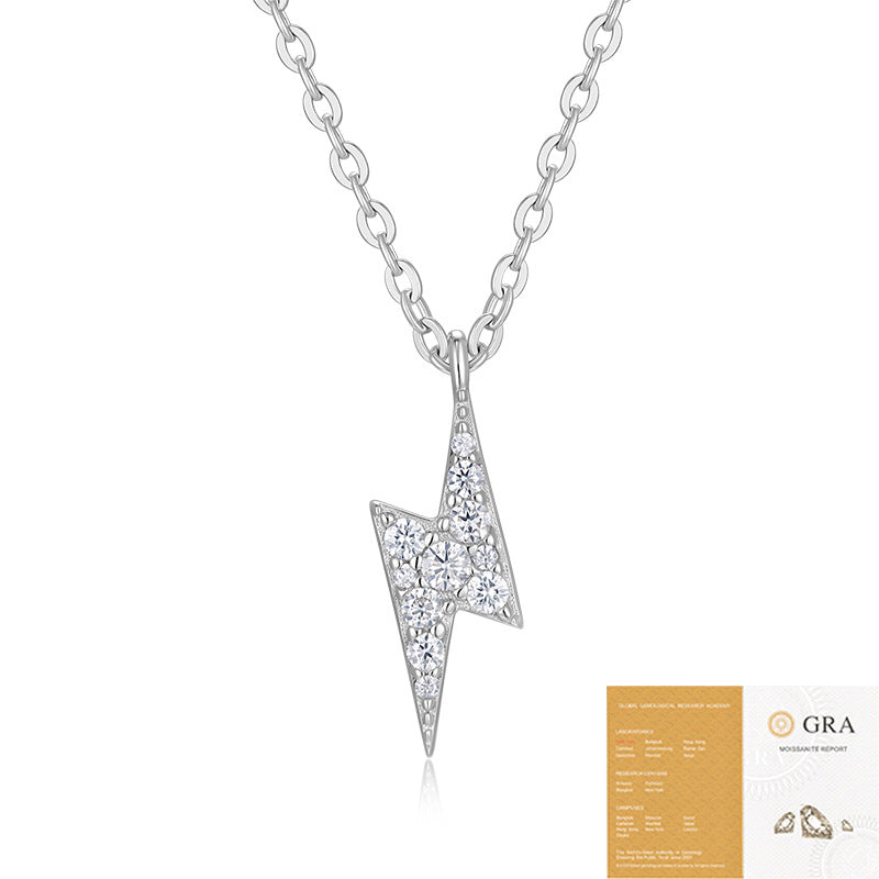 925 silver inlaid moissanite water drop necklace six-claw pendant collarbone chain
