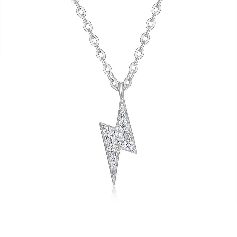 925 silver inlaid moissanite water drop necklace six-claw pendant collarbone chain