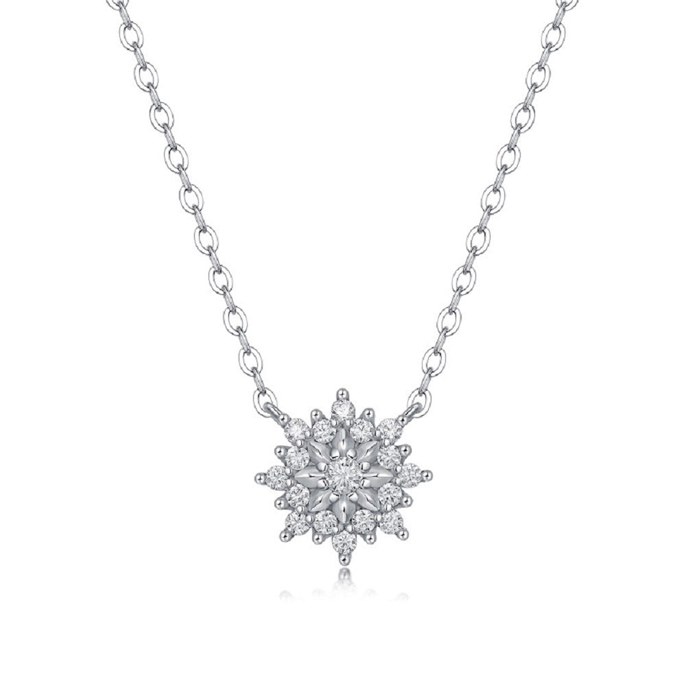 925 silver inlaid moissanite water drop necklace six-claw pendant collarbone chain