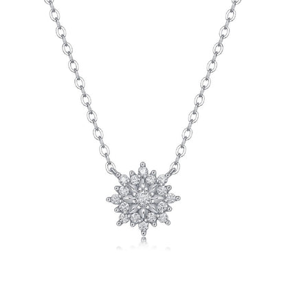 925 silver inlaid moissanite water drop necklace six-claw pendant collarbone chain