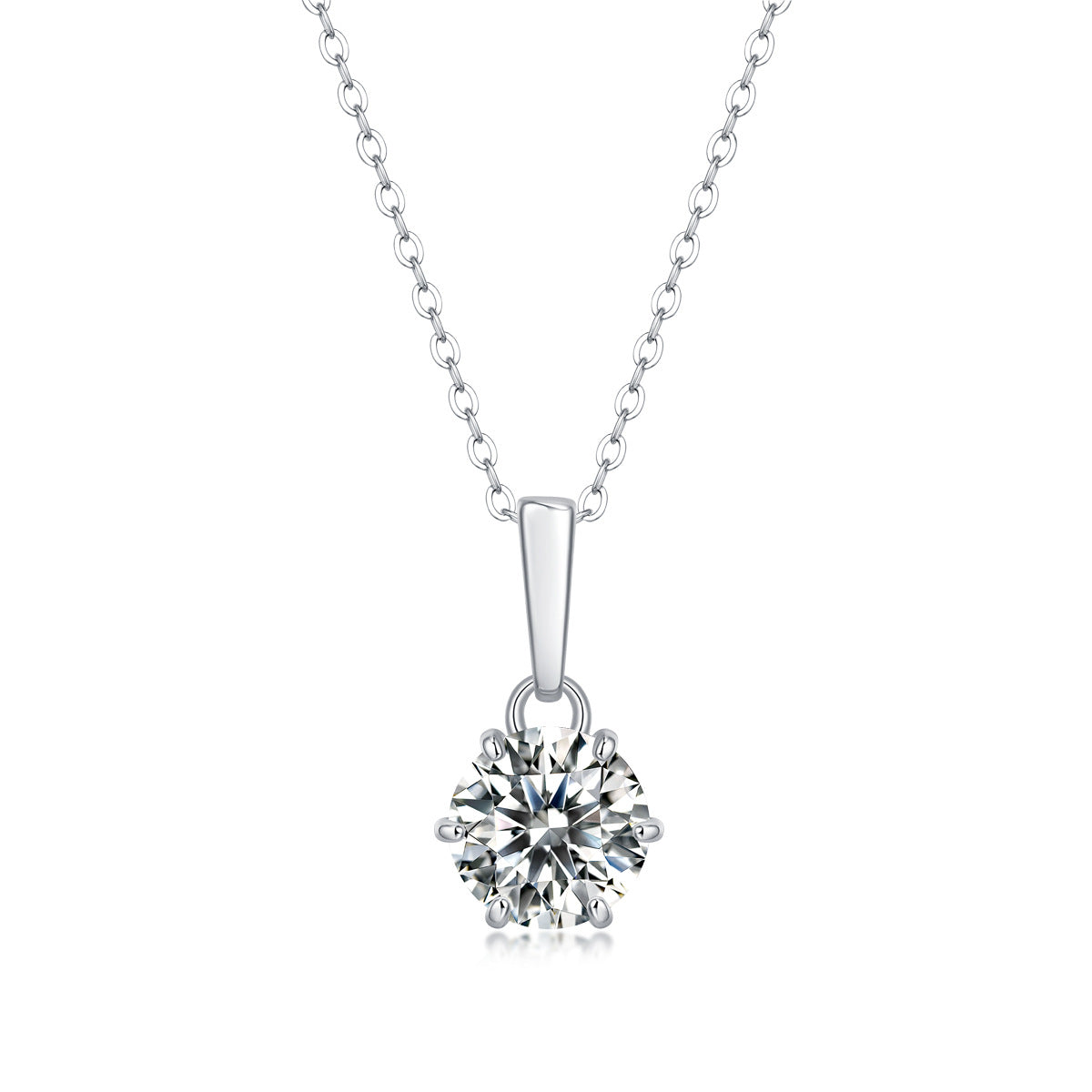925 silver inlaid moissanite water drop necklace six-claw pendant collarbone chain