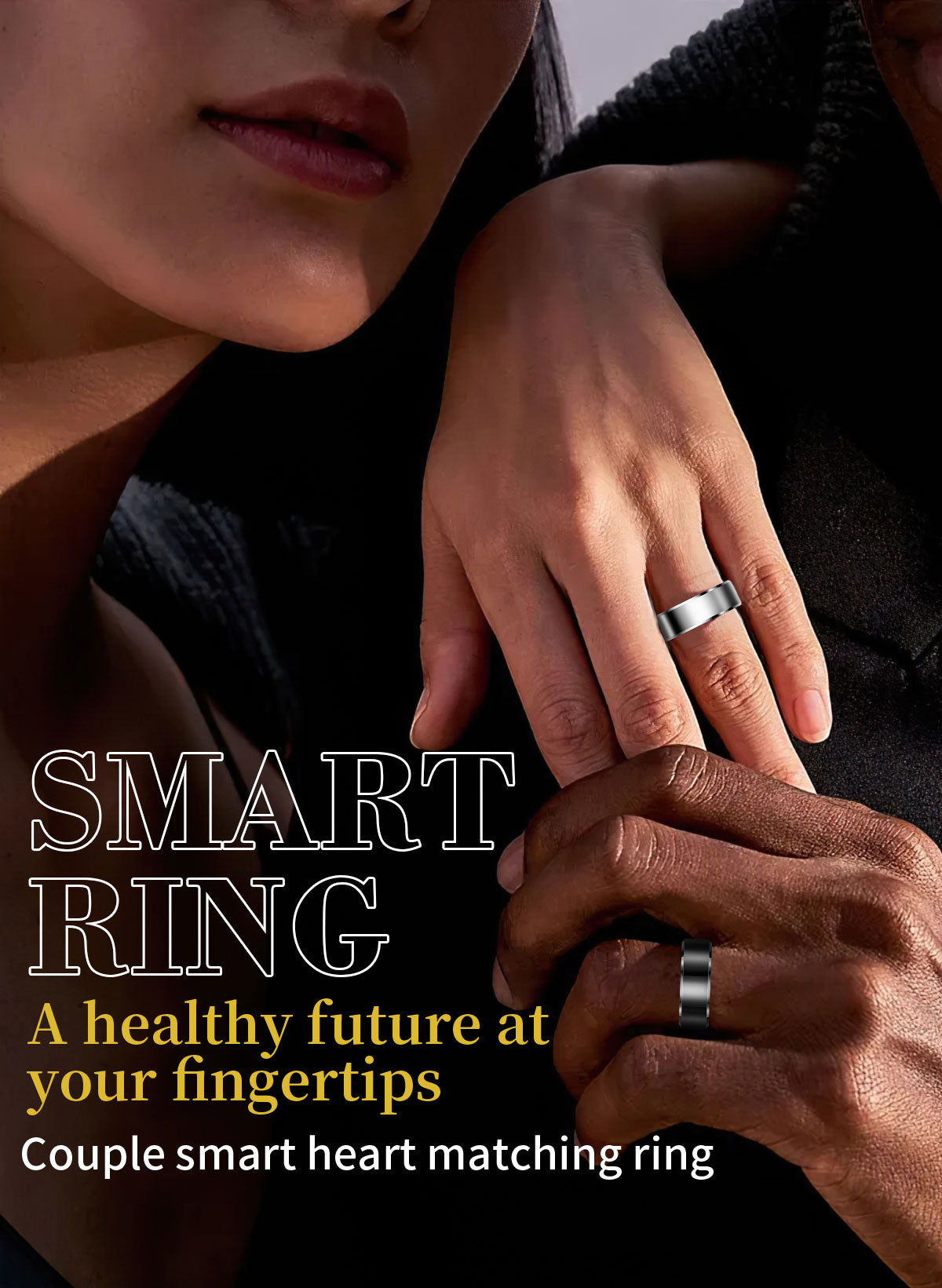 Smart Ring for Men Women, Health Fitness Tracker with Heart Rate/Blood Pressure/Blood Oxygen Monitor,Sleep Tracker,Pedometer, No Subscription, IP68 Waterproof Ring for iPhone&Android