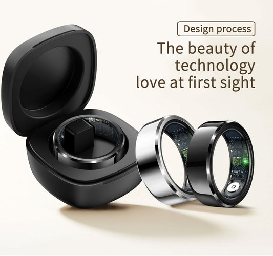 Smart Ring for Men Women, Health Fitness Tracker with Heart Rate/Blood Pressure/Blood Oxygen Monitor,Sleep Tracker,Pedometer, No Subscription, IP68 Waterproof Ring for iPhone&Android