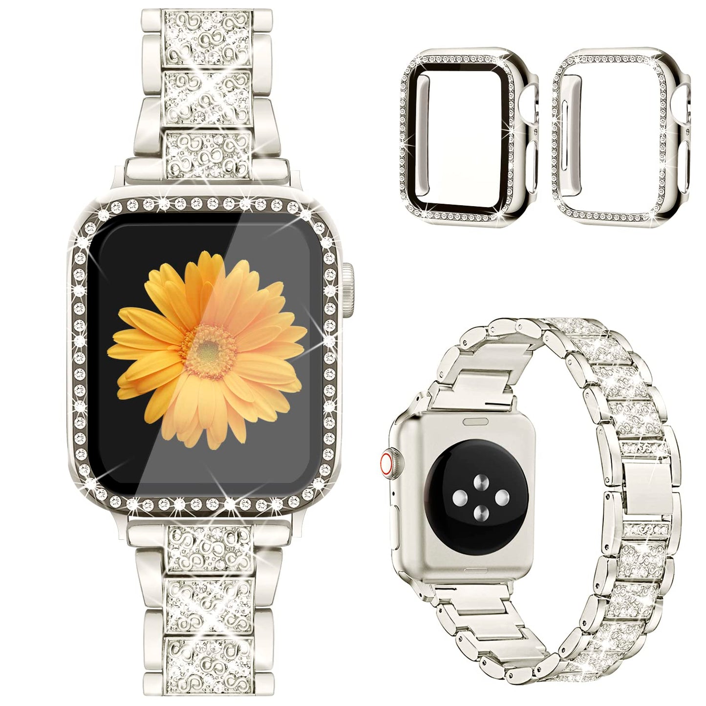 Jueves  Compatible for Apple Watch Band with Screen Protector Case