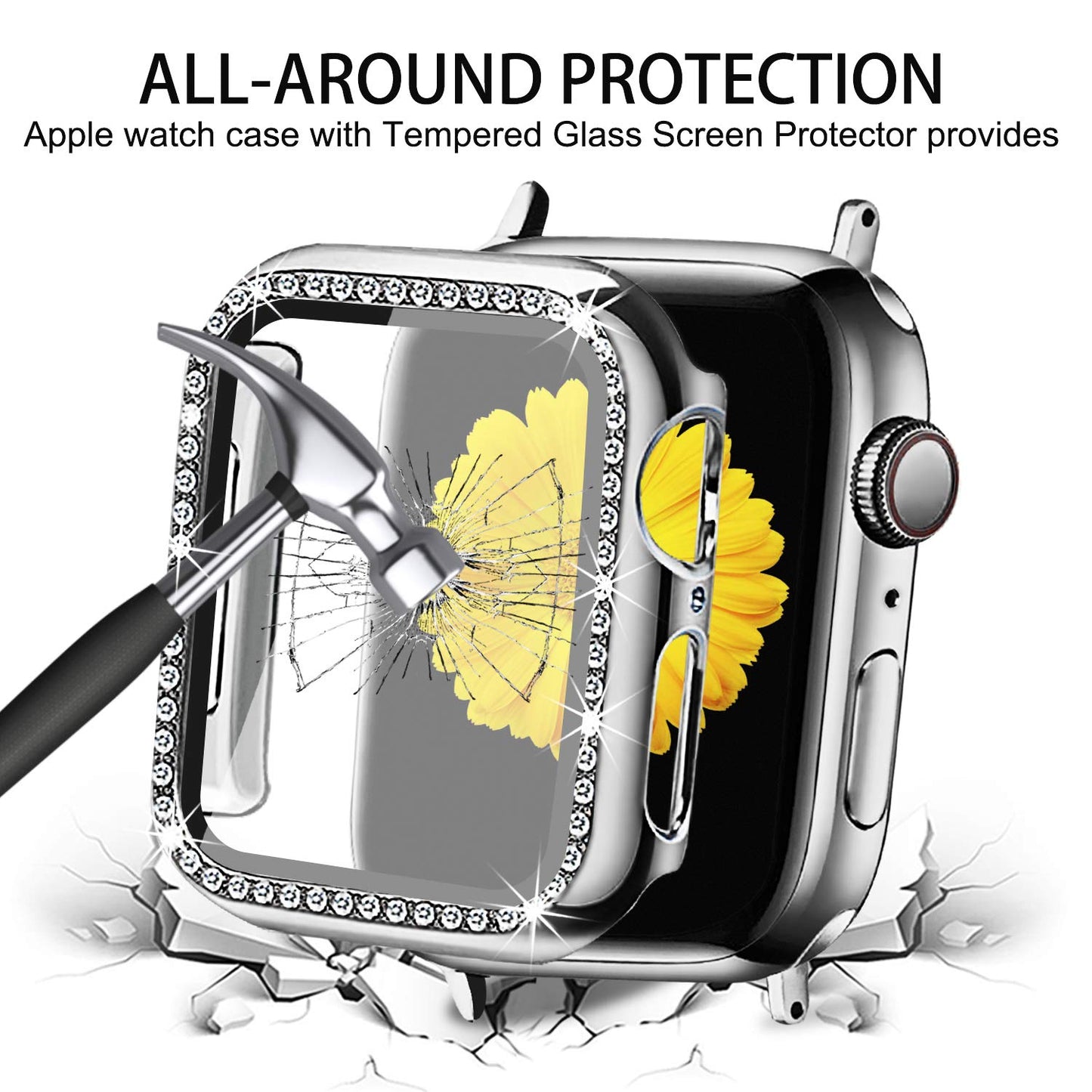 Jueves  Compatible for Apple Watch Band with Screen Protector Case