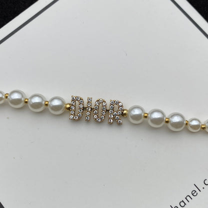Zircon Alphabet Pearl Bracelet