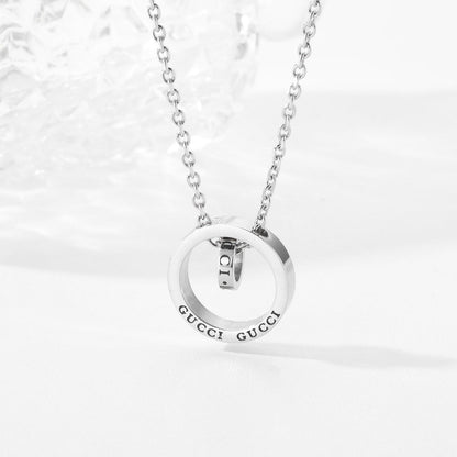 Creative Double Ring Necklace