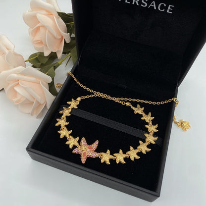 Diamond Starfish Pendant Necklace