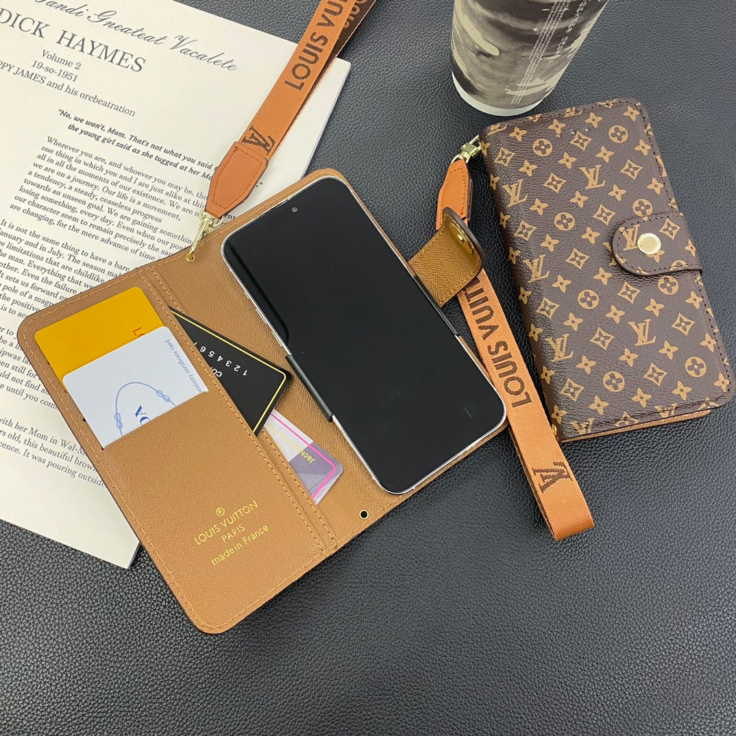 Leather Multi-Function Back Card Holder Case