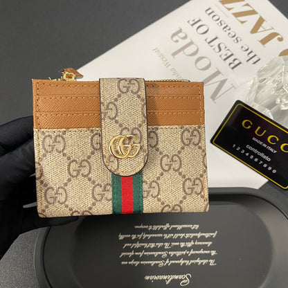 Gold label leather card holder