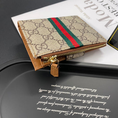 Gold label leather card holder